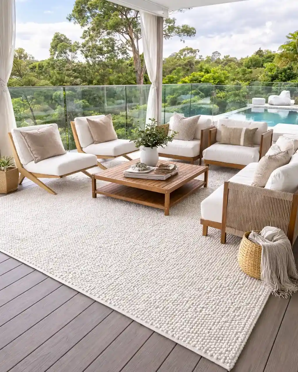 Kirsi Ivory Looped Outdoor PET Rug
